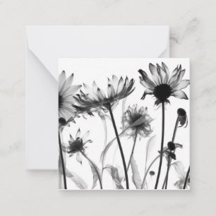 Tarjeta Pequeña Flores de rayos X en blanco y negro