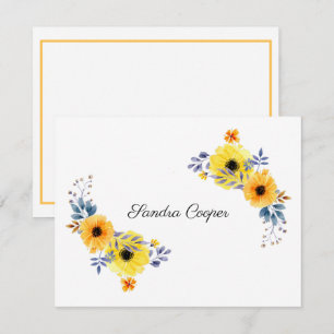Tarjeta Pequeña Flores De Verano Amarillo De Tu Escritorio A Perso