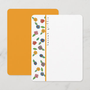 Tarjeta Pequeña Flores divertidas y coloridas