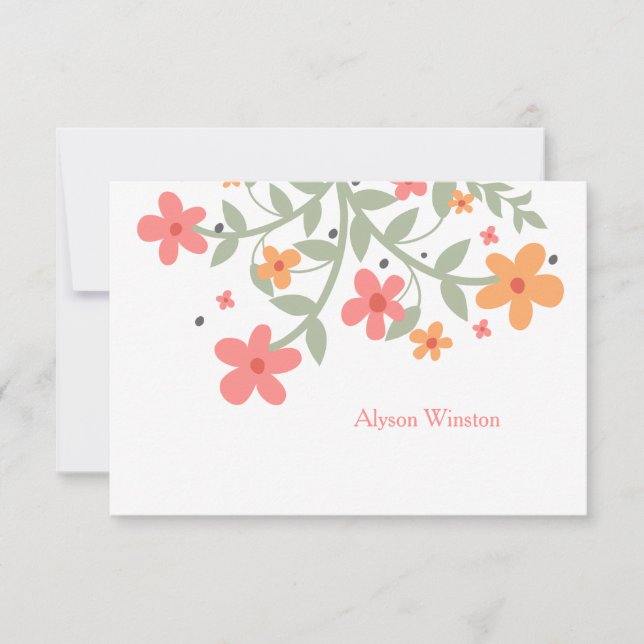 Tarjeta Pequeña Flores dulces Notecard personalizada (Anverso)