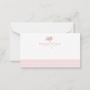 Tarjeta Pequeña Flores elegantes de pasteles rosados - Personaliza