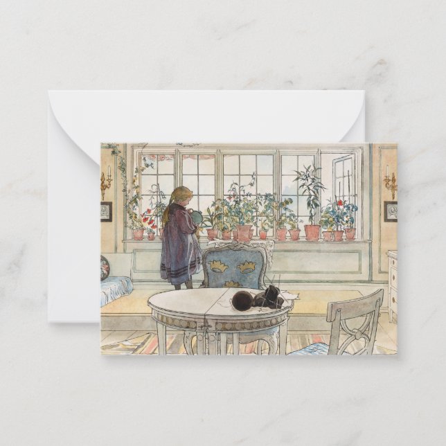 Tarjeta Pequeña Flores en el Windowsill, 1895 por Carl Larsson (Anverso)