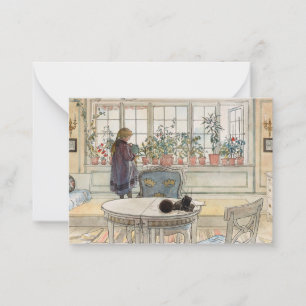 Tarjeta Pequeña Flores en el Windowsill, 1895 por Carl Larsson