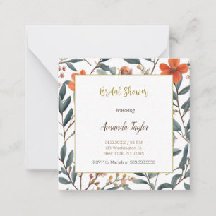 Tarjeta Pequeña Flores pequeñas Ducha nupcial mínima