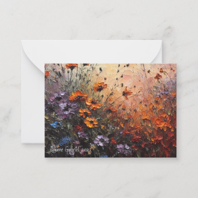Tarjeta Pequeña Flores salvajes de otoño (Anverso)