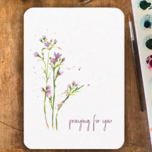 Tarjeta Pequeña Flores silvestres acuáticas modernas Rezando Por