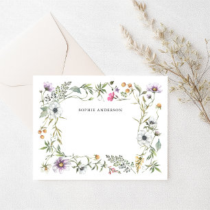 Tarjeta Pequeña Flores silvestres botánicas Elegante