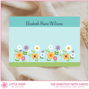 Tarjeta Pequeña Flores silvestres coloridas personalizadas