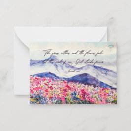 Tarjeta Pequeña Flores silvestres, la Palabra de Dios permanece