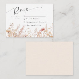 Tarjeta Pequeña Flores silvestres ruidosas Boda RSVP