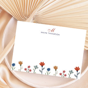 Tarjeta Pequeña Flores simples de color Guión Bandas monográficas