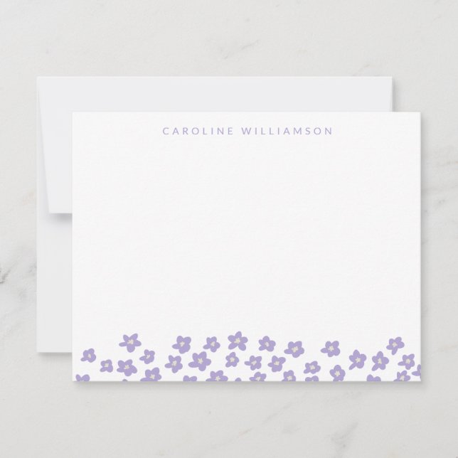 Tarjeta Pequeña Flores simples y pequeñas en Lilac personalizadas (Anverso)