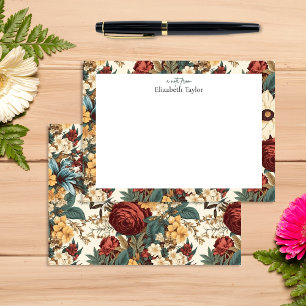 Tarjeta Pequeña Flores vintage de Rosa, tulipán, lirios y margarit