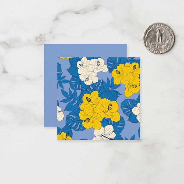 Tarjeta Pequeña Flores y hojas de Hibiscus (Anverso/Reverso In Situ)