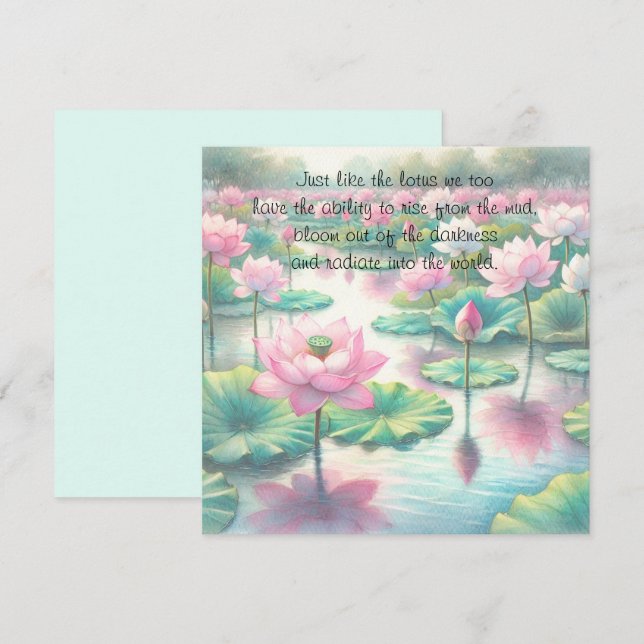 Tarjeta Pequeña Flores y presupuesto de Lotus (Anverso / Reverso)