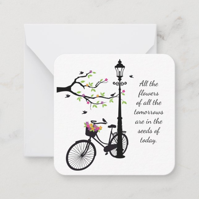 Tarjeta Pequeña Flores y protección de aves (Anverso)