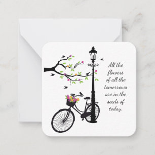 Tarjeta Pequeña Flores y protección de aves