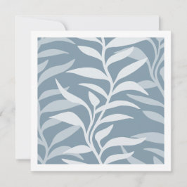 Tarjeta Pequeña Flujo de silueta de planta elegante en azul polvor