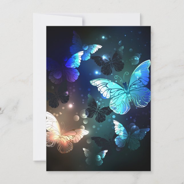 Tarjeta Pequeña Fluttering Night Butterfly (Anverso)