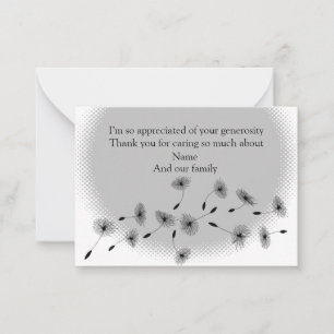 Tarjeta Pequeña Flying Dandelion Seeds Gracias Cartas