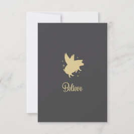 Tarjeta Pequeña Flying Pig Believe Flat Note Card