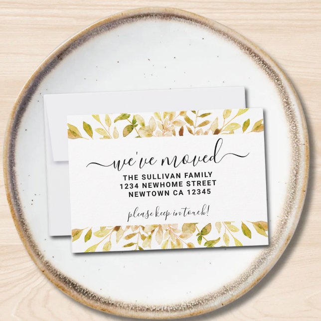 Tarjeta Pequeña Foliage de otoño botánico hemos movido la Invitaci (Subido por el creador)