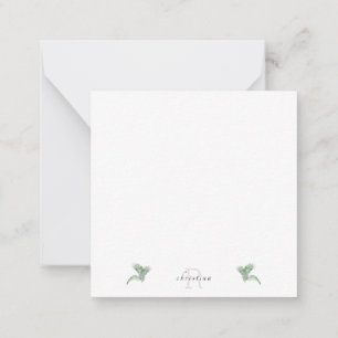 Tarjeta Pequeña Foliage Tropical Gracias Monograma Blank