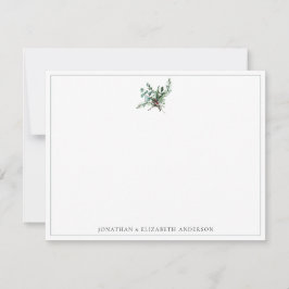 Tarjeta Pequeña Follaje Navideño Festivo Minimalista