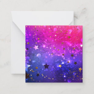 Tarjeta Pequeña Fondo azul rosa brillante