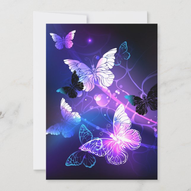 Tarjeta Pequeña Fondo con mariposas nocturnas (Anverso)