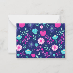 Tarjeta Pequeña Fondo con patrón floral lindo