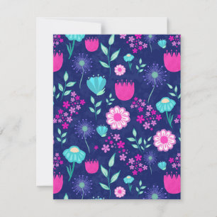 Tarjeta Pequeña Fondo con patrón floral lindo