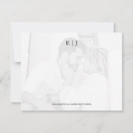 Tarjeta Pequeña Fondo de Foto Monograma Iniciales de Pareja