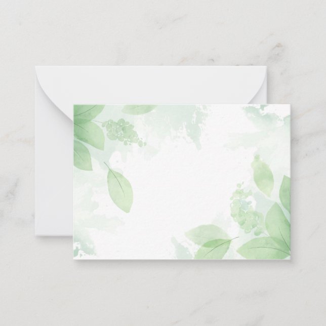 Tarjeta Pequeña Fondo de naturaleza de acuarela (Anverso)