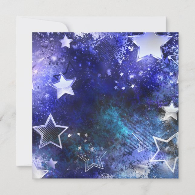 Tarjeta Pequeña Fondo espacial con estrellas (Anverso)