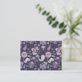 Tarjeta Pequeña Fondo púrpura Gran Floral Patrón sin soldadura