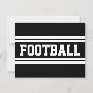 Tarjeta Pequeña FOOTBALL Fun Athletic Black White Carreras Stripes