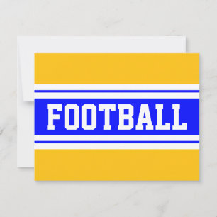 Tarjeta Pequeña FOOTBALL Naranja azul brillante franjas de Carrera