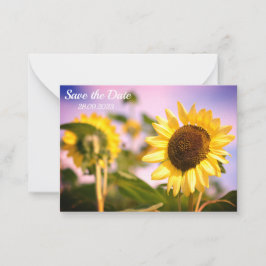 Tarjeta Pequeña Foto botánica de Sunflowers Save the Date Birthday
