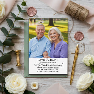 Tarjeta Pequeña Foto de Aniversario de Bodas número 55 para Save t
