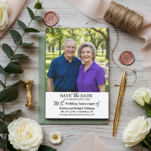 Tarjeta Pequeña Foto de Aniversario de Bodas número 70 para Save t