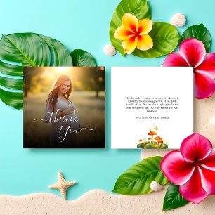 Tarjeta Pequeña Foto de Budget Modern Woodland Baby Shower Gracias