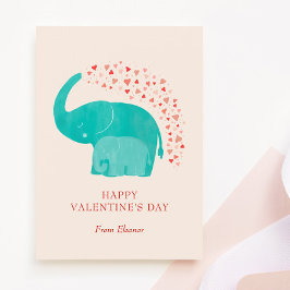 Tarjeta Pequeña Foto de elefante Feliz día de San Valentín para ni