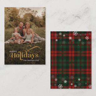 Tarjeta Pequeña Foto de Felices Fiestas Navidad con Letra a Mano