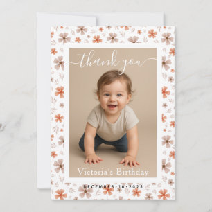 Tarjeta Pequeña Foto de fiesta de cumpleaños con borde blanco mini