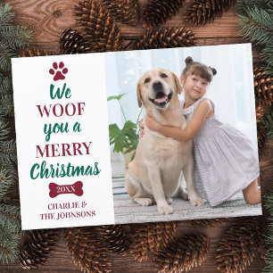 Tarjeta Pequeña Foto De Mascota Presupuestario Feliz Navidad Del P
