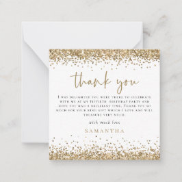 Tarjeta Pequeña Foto de MINI Gold Purpurina 40Gracias