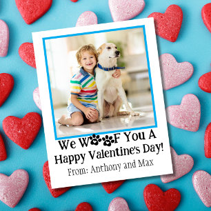 Tarjeta Pequeña Foto de perro azul lindo niños Día de San Valentín