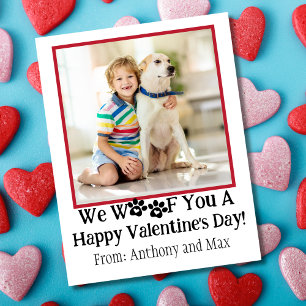 Tarjeta Pequeña Foto de perro de niños lindos Día de San Valentín