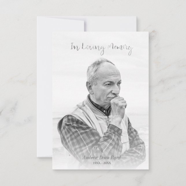 Tarjeta Pequeña Foto de Personalizado blanco y negro para servicio (Anverso)